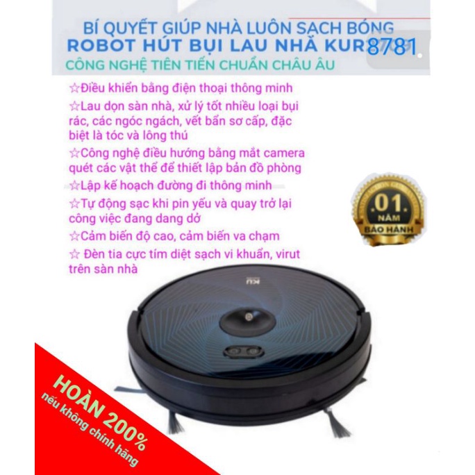 Robot hút bụi lau nhà KU8781 KUCHEN ĐỨC. Top 3 sảnphẩm bán chạy nhất, là Robot được cải tiến mới nhất với nhiều tínhnăng