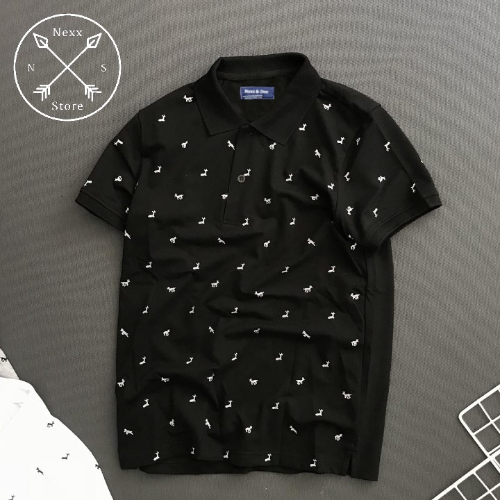 Áo thun polo nam có cổ bẻ hoạ tiết Nexx&amp;Dee chấm bi cá sấu trung niên cao cấp NS025