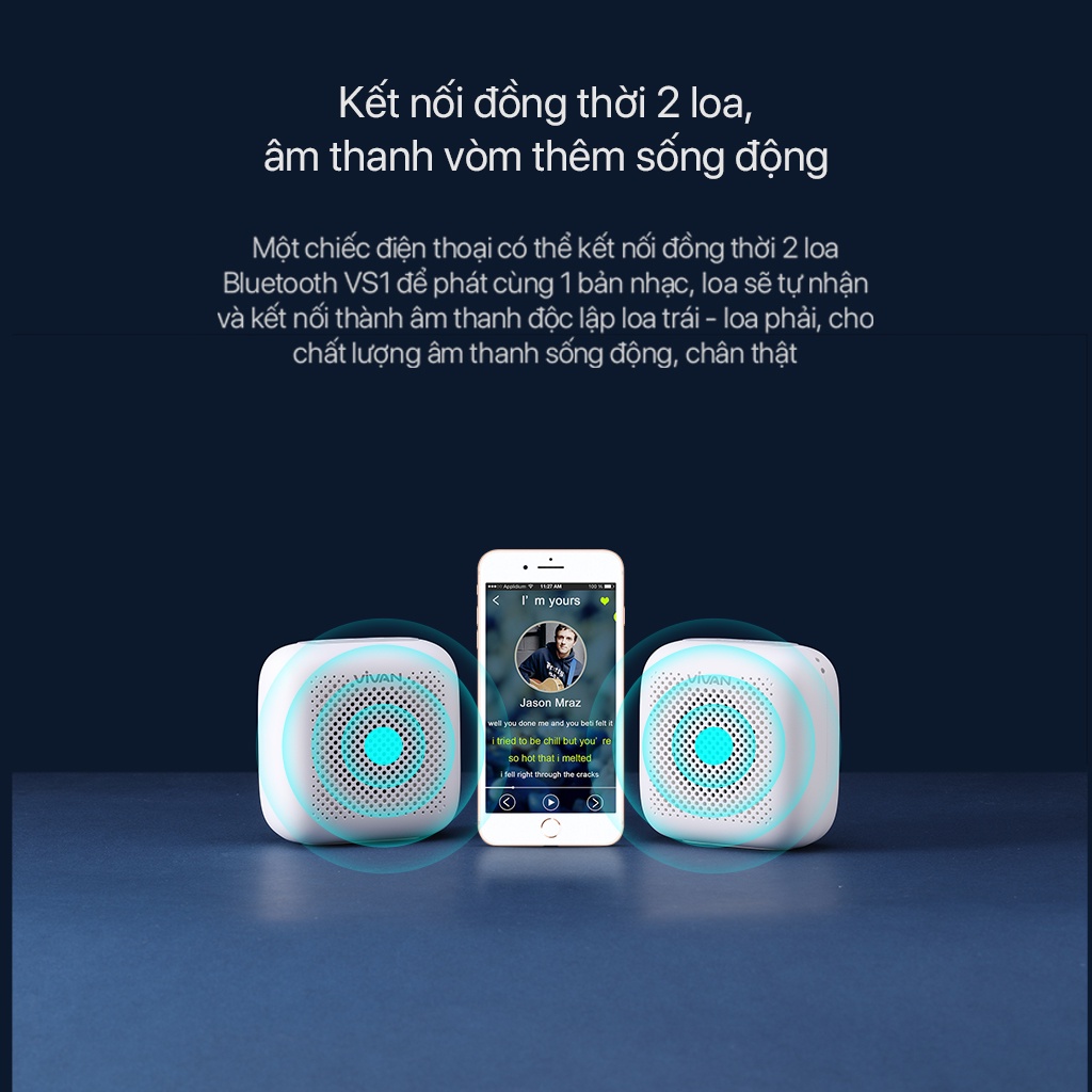 Loa Bluetooth Mini Nhỏ Gọn Tiện Lợi 5.0 VIVAN VS1 Chống Nước Âm Thanh Sống Động Hỗ Trợ Thẻ SD & USB Hàng Chính Hãng