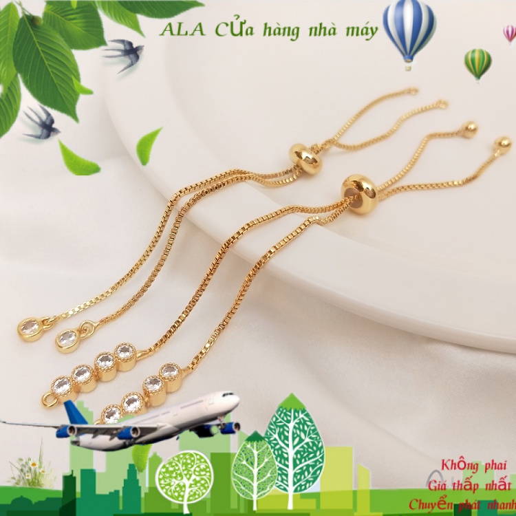 💖Đồ trang sức DIY💖Màu Sắc Dây Xích Nối Dài Vòng Tay Mạ Vàng 14k Bằng Silicon Diy Có Thể Điều Chỉnh