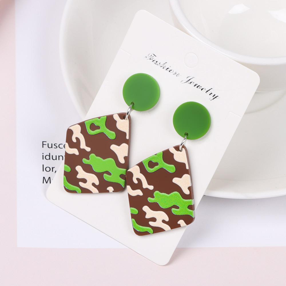 Bông Tai Acrylic Hình Hoa Graffiti Nhẹ Nhàng Cho Nữ