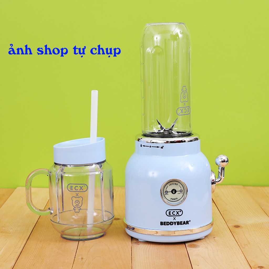 [BẢO HÀNH 12 THÁNG] Máy Xay Sinh Tố ECX Mini Kiểu Dáng Cổ Điển Với 2 Bình Dung Tích 600ml