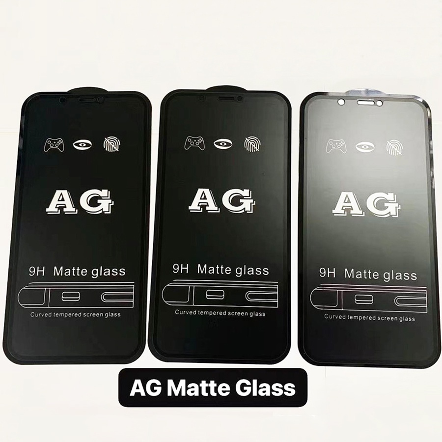 Kính cường lực nhám full màn chống vân tay AG Cho iPhone 11 12 13 14 Pro Max X XS XR 6 6S 7 8 Plus