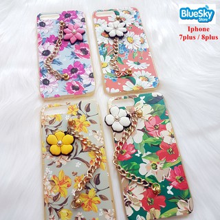 Ốp lưng Iphone 7 Plus / 8 Plus bông hoa có dây đeo