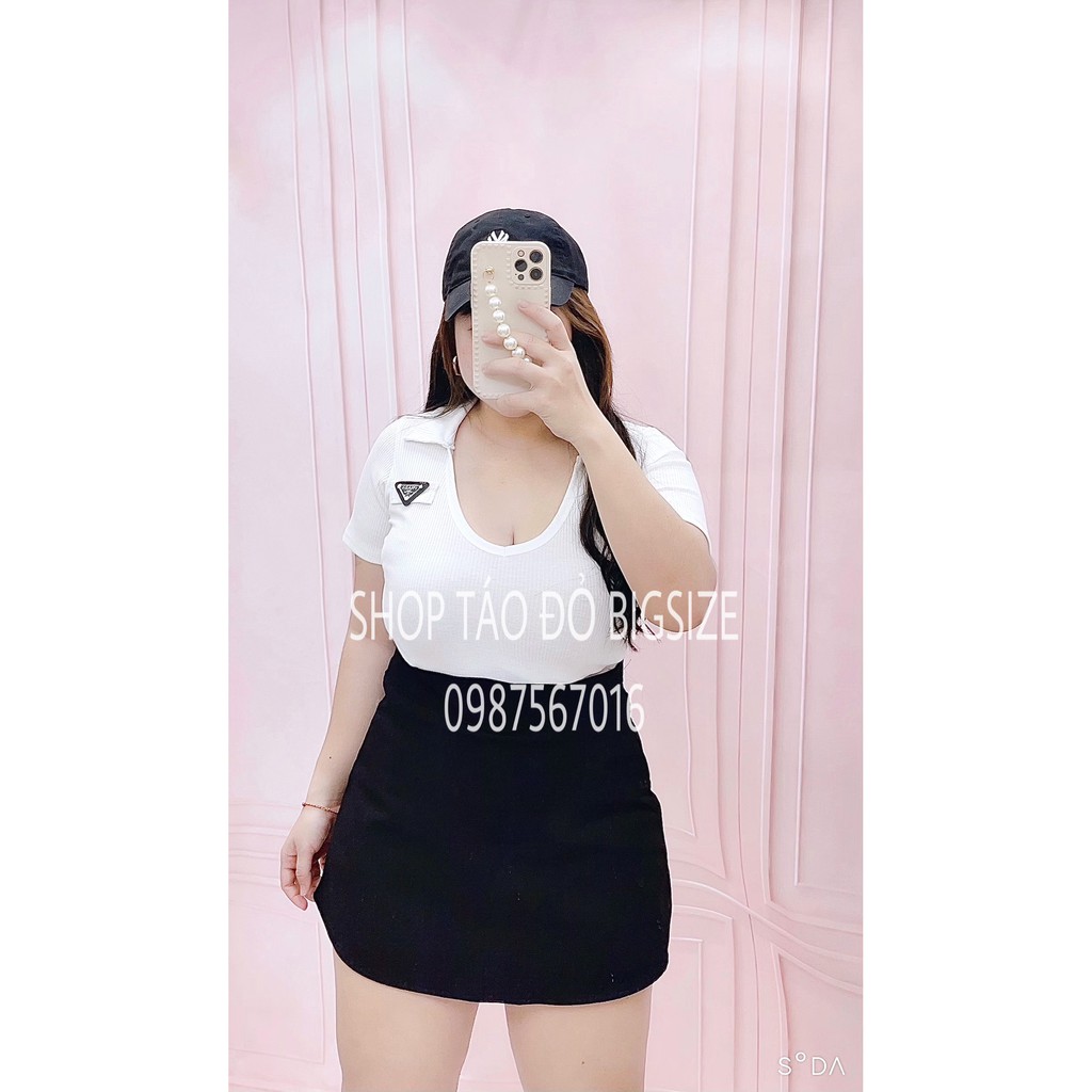 ÁO THUN GÂN CỔ TRỤ V KHOÉT NGỰC SEXY CHO NÀNG BIGSIZE 55-90KG 🥰🥰🥰 | BigBuy360 - bigbuy360.vn