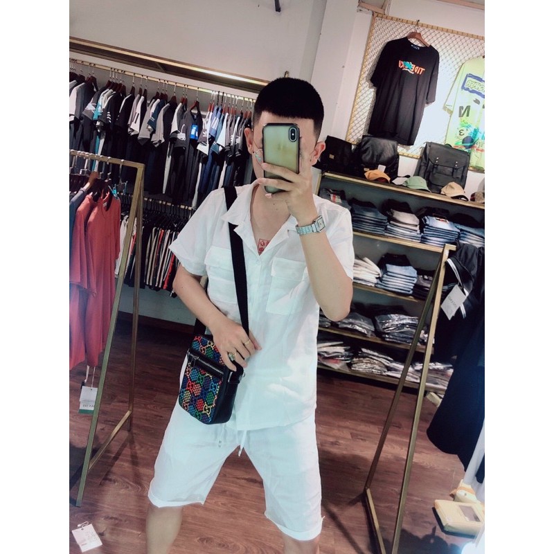 Đồ bộ chất đũi nam cổ bẻ ảnh thật . Đồ bộ hè nam đũi . | BigBuy360 - bigbuy360.vn