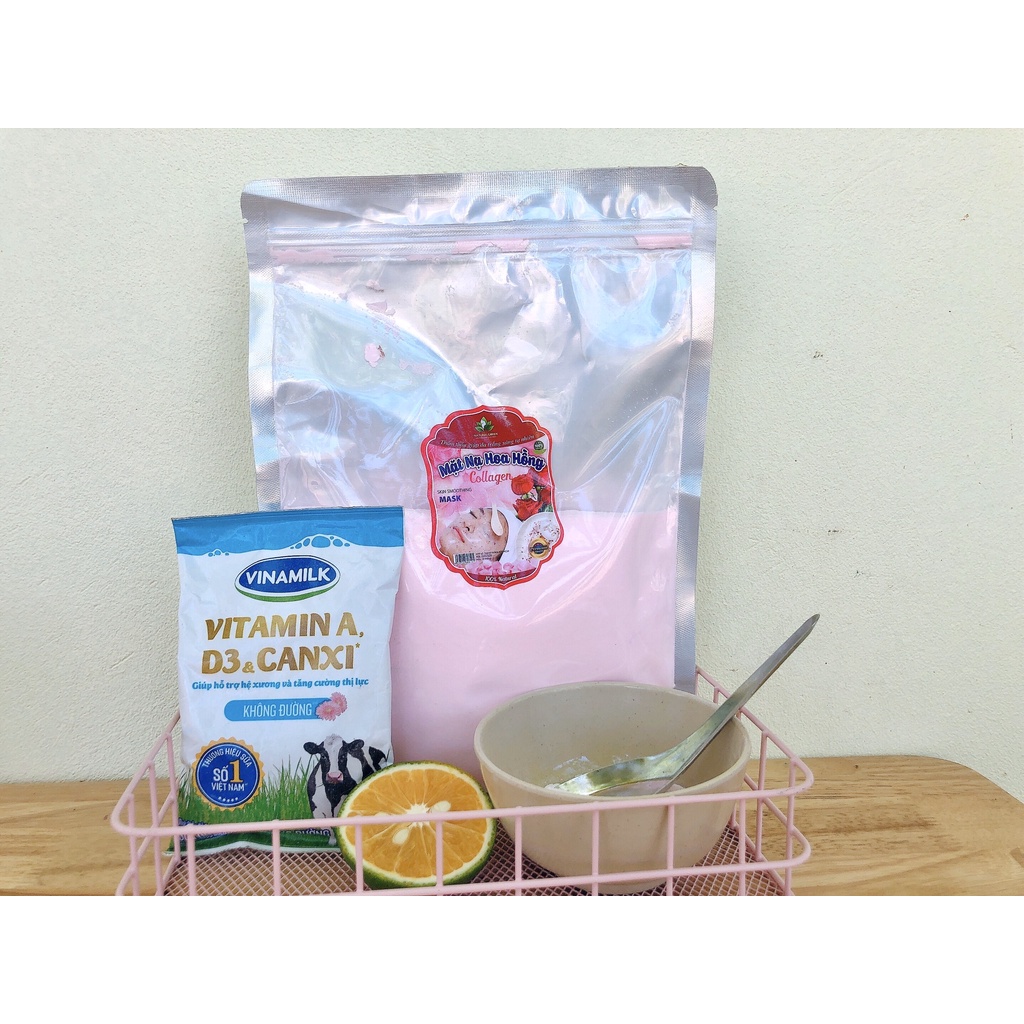 Mặt nạ hoa hồng collagen làm trắng da, căng bóng và dưỡng ẩm cho làn da