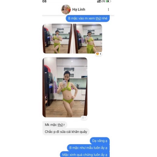 Set Bikini Đồ Bơi 3 Món Hồ Ngọc Hà Áo Khoen Tròn Váy Xoắn Eo BM-012 ZeroshopQN14