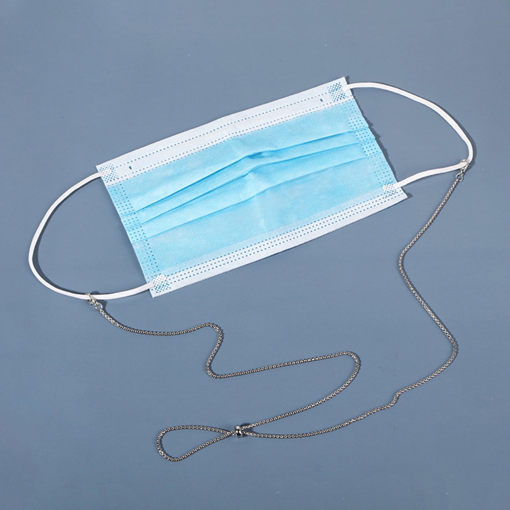 1 Dây Xích Kim Loại Đeo Kính Mát Màu Trơn Thời Trang