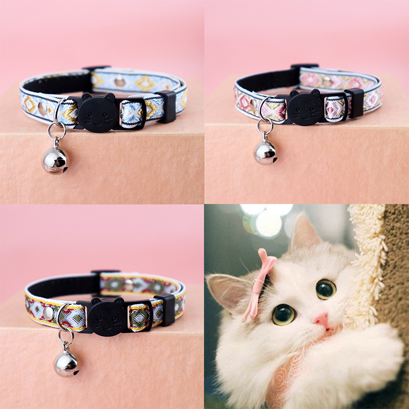 Vòng Đeo Cổ Có Chuông Họa Tiết Hoa Thời Trang Cho Thú Cưng