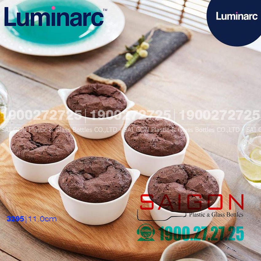 Khay Nướng Thủy Tinh Luminarc Smart Cuisine Tròn 11cm | Thủy Tinh Trắng sữa Cao cấp , Nhập Khẩu Pháp