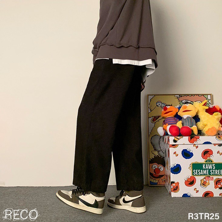 Quần vải nam nữ Hàn Quốc cao cấp dáng rộng Trousers Loose R3TR25 Unisex