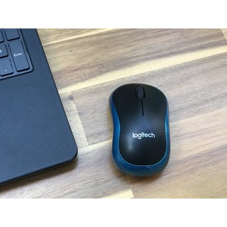 Chuột không dây Logitech M186 - Đen xanh