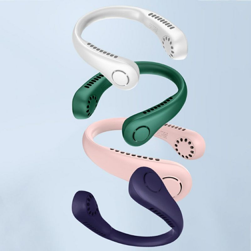 Quạt cầm tay USB mini treo cổ dành cho người lười hoặc tập GYM, Quạt Mini Đeo Cổ 360 Độ