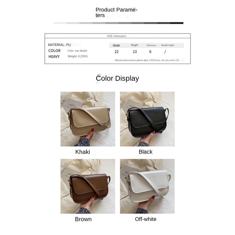 Túi xách đeo vai hình vuông nhỏ thiết kế mới phong cách retro Hong Kong 2021 cho nữ