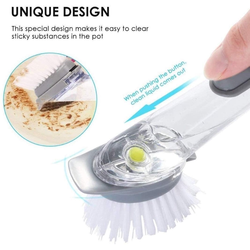 Dụng cụ CỌ RỬA XOONG NỒI CÓ TAY CẦM thông minh 3 chi tiết(1 dụng cụ, 1 mút rửa bát, 1 cọ bàn chải)