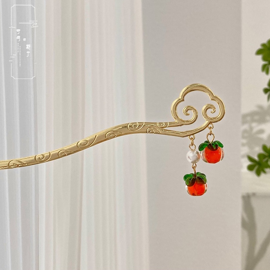 Kẹp Tóc Persimmon Ruyi ~ Xiangyun Thời Trang Mùa Hè Cho Nữ