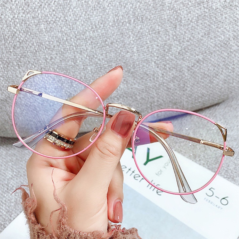 Mắt Kính Chống Tia UV Màu Xanh Dương Trong Suốt Dễ Thương Dành Cho Máy Tính / Trò Chơi