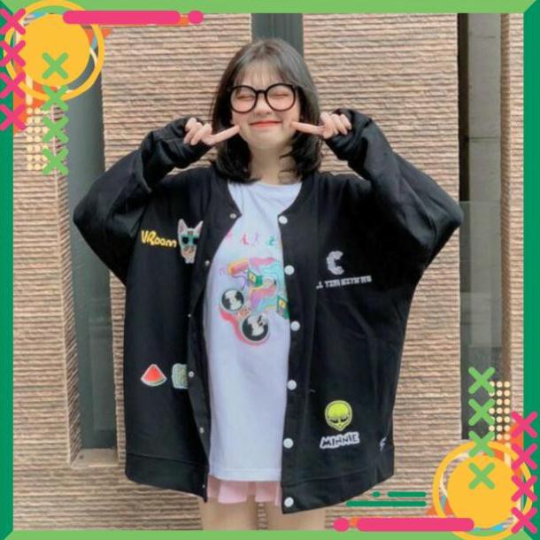 [Lên đồ là Sang] ÁO KHOÁC CARDIGAN - ÁO KHOÁC NỈ NÚT BẤM IN HÌNH NỮ , ÁO NỈ SIÊU CHẤT AS