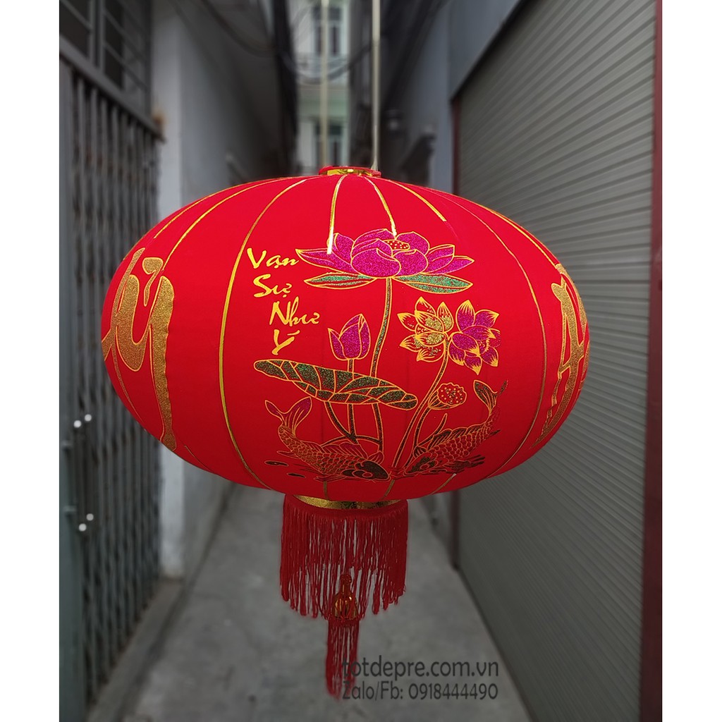 Đèn lồng Tết cao cấp cao 80cm đường kính 60cm