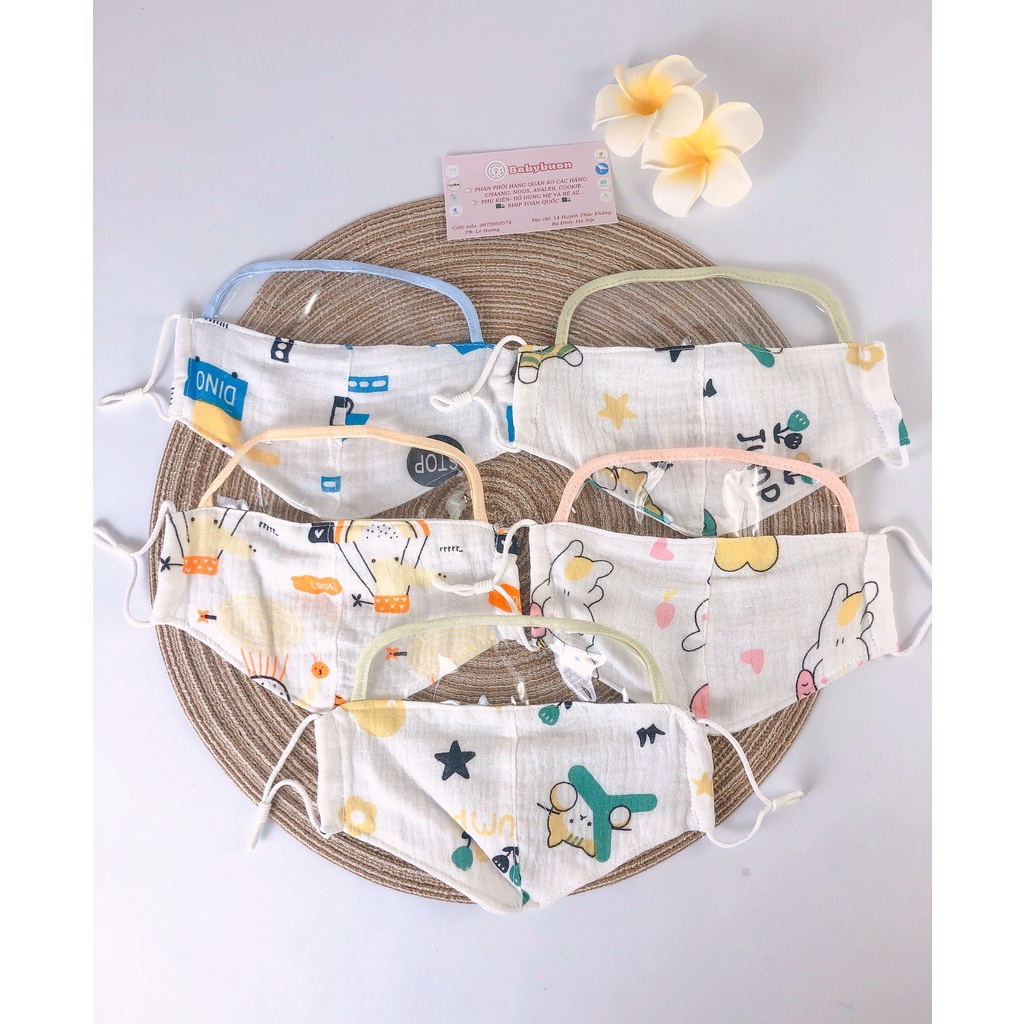 Khẩu Trang Kèm Tấm Chắn Giọt Bắn Cho Bé Từ 0-12 Tuổi Babibu - KTCG
