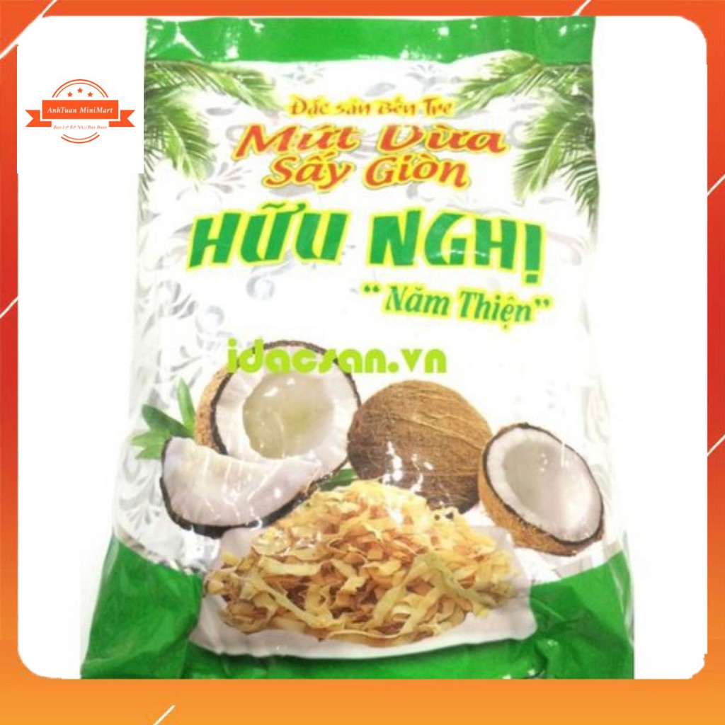 Mứt Dừa Sấy Khô Giòn Hữu Nghị-300g chất lượng hàng đầu Việt