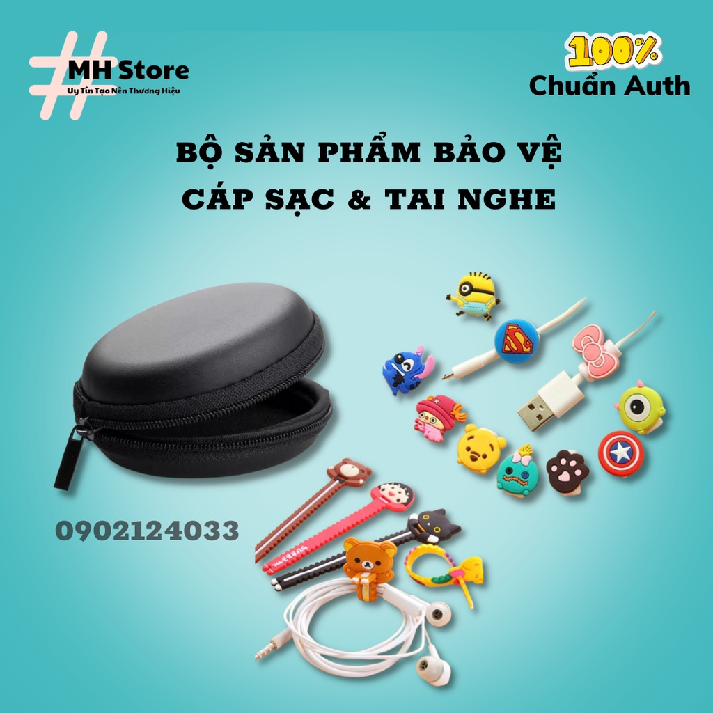 NÚT GẮN CÁP, BÓP/TÚI ĐỰNG TAI NGHE, CÁP SẠC ĐA NĂNG THIẾT KẾ MINI NHỎ GỌN TIỆN LỢI