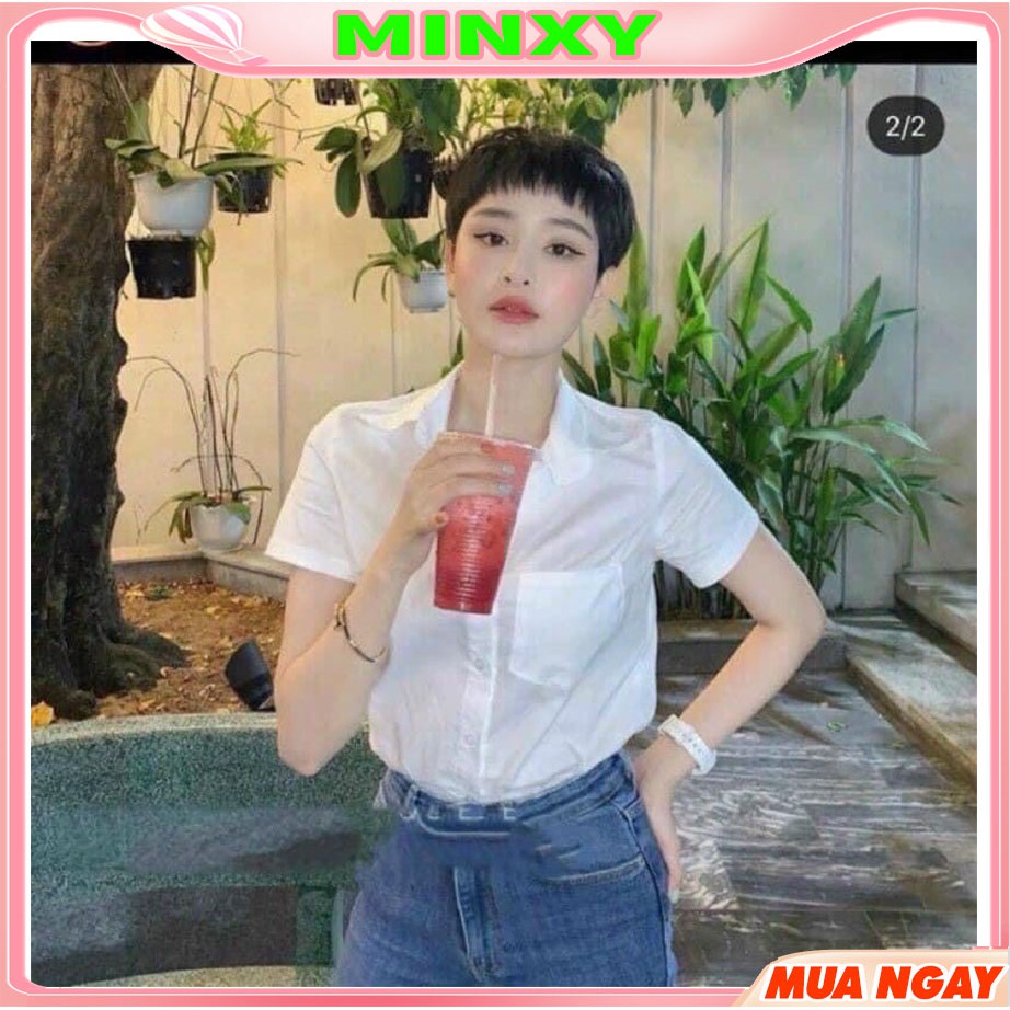 áo somi ngắn tay,sơ mi trắng chất gu,1 túi ngực,mặc đi học,đi làm,đi chơi,dễ phối đồ ạ