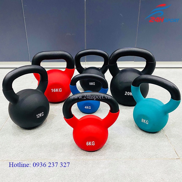 Tạ ấm cao su 4kg đến 10kg hàng nhập cao cấp chất mịn, mềm và bền. Tạ quai xách bình vôi 4kg tập mông chân đùi hiệu quả