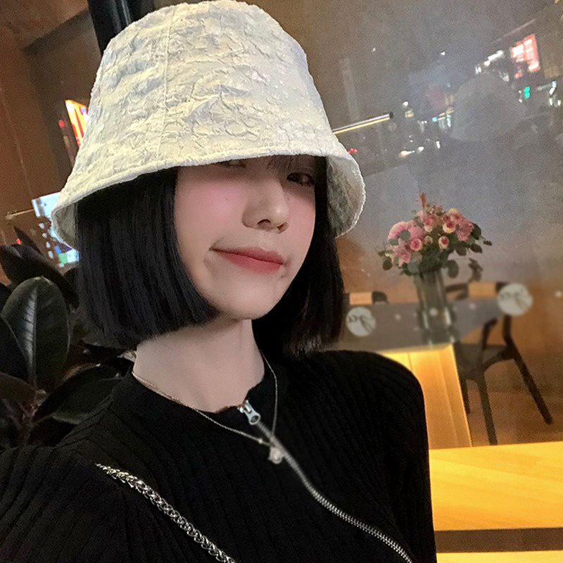 Nón Bucket Chống Nắng In Họa Tiết Ba Chiều Phong Cách Hàn Quốc