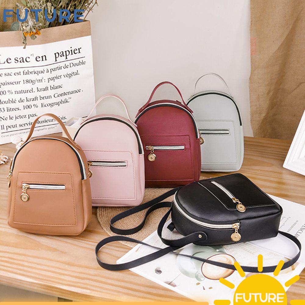 Ba Lô Du Lịch Mini Bằng Da PU Nhiều Màu Sắc Chống Thấm Nước Thời Trang Cho Nữ