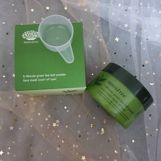 Mặt nạ bột trà xanh Innisfree 5-Minute Green Tea Leaf Powder Face Mask