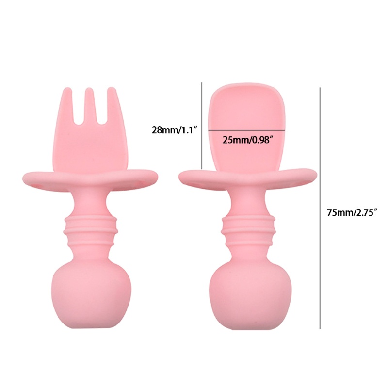 Bộ Muỗng Nĩa Silicone Tập Ăn Chống Sặc Cho Bé Sơ Sinh