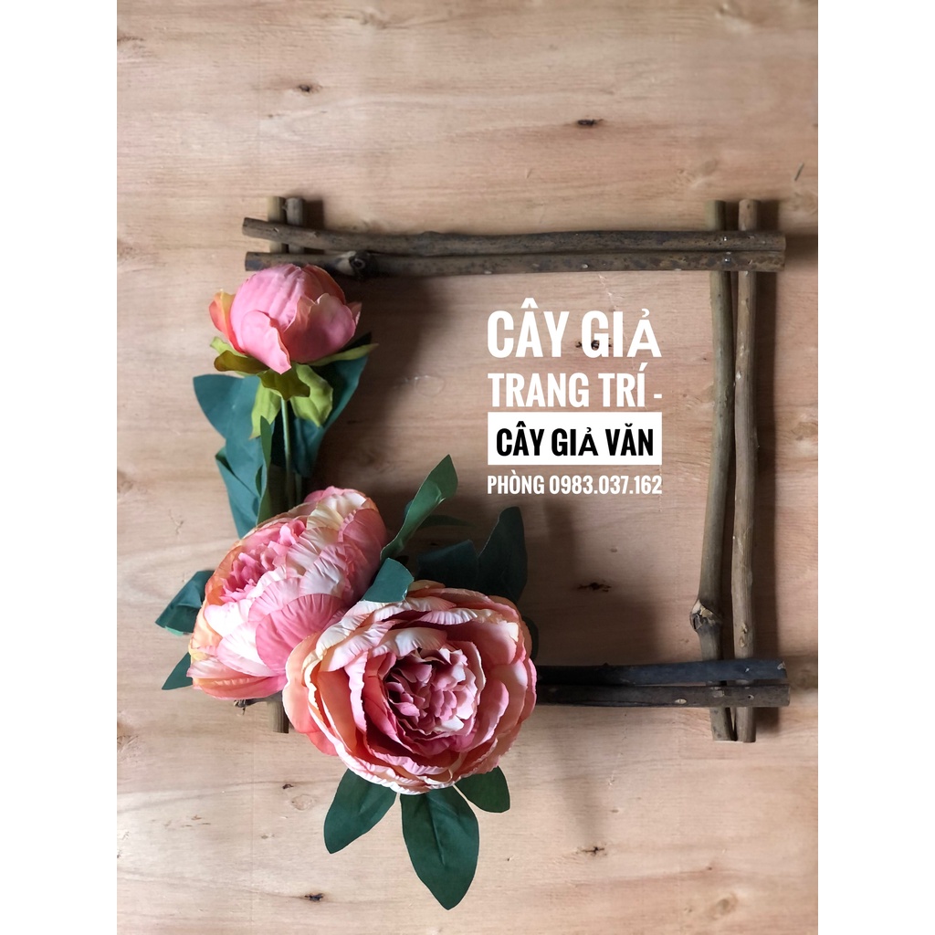 Vòng Hoa Bằng Khung Gỗ Treo Tường Trang Trí Nhà Cửa Siêu Xinh - Vòng Hoa Đơn Giản