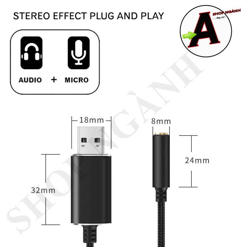 Cổng chuyển đổi USB sang Audio và Mic