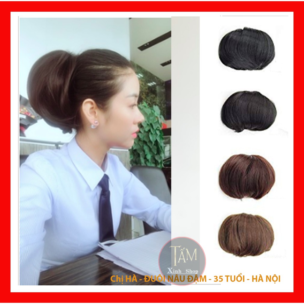 Đuôi tóc cụp phong cách, dạng chun buộc