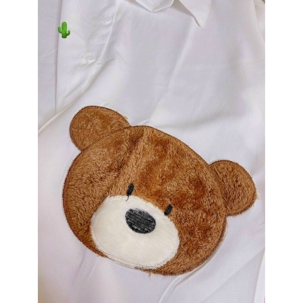 Áo sơmi gấu thêu xinh PC alohashop91