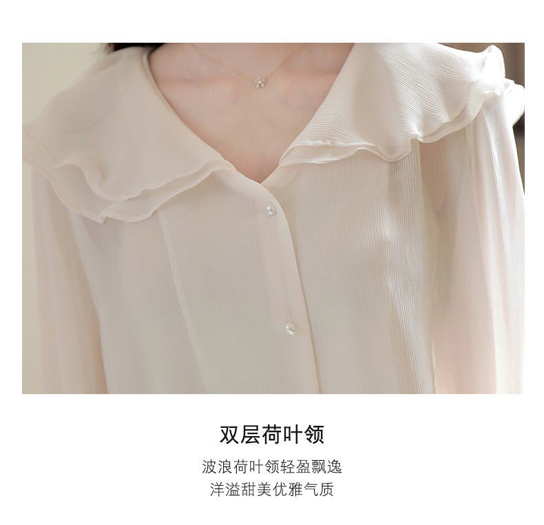 Áo Kiểu Vải Voan Tay Dài Phối Lưới Thời Trang Trẻ Trung Cho Nữ 2021