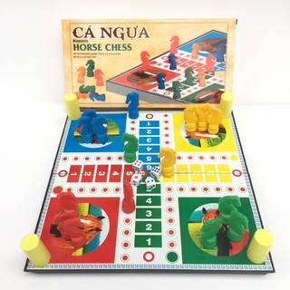 Bộ bàn cờ Cá Ngựa nam châm hộp vàng ( nhiều kích thước)