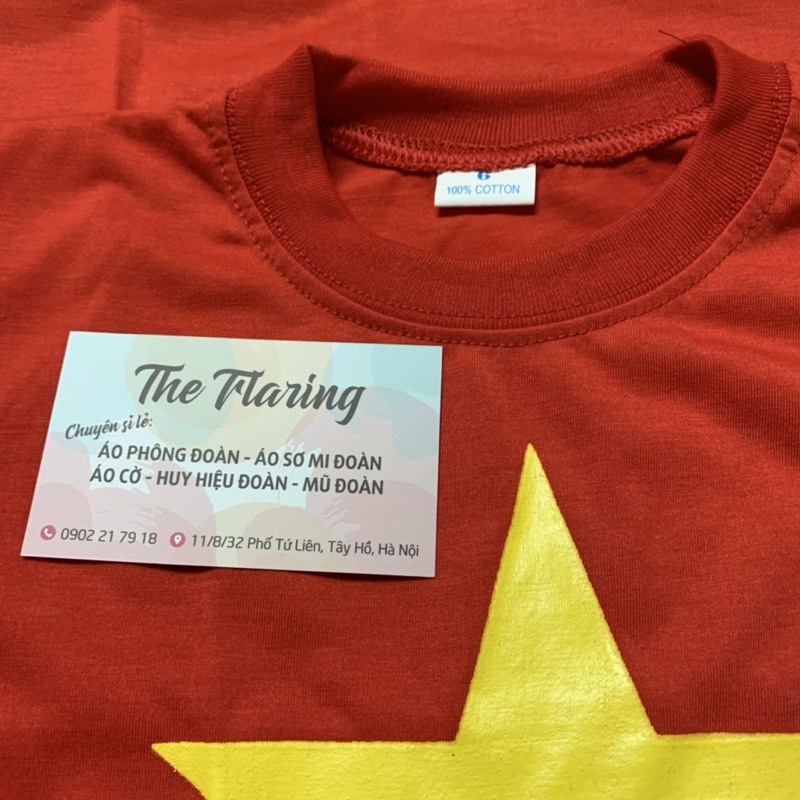 ÁO CỜ ĐỎ SAO VÀNG 100% COTTON (tặng sticker và băng rôn)