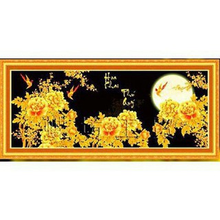 Tranh Thêu Hoa Khai Phú Quý 222566 KT 142x61cm