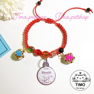 [COMBO] Bảng tên chó mèo, thú cưng Nhôm + Vòng Hand Made (Tặng kèm chuông)