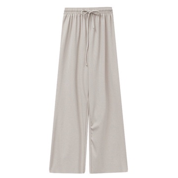 Quần ống rộng lưng cao vải lụa lạnh mỏng thời trang xuân hè dành cho nữ