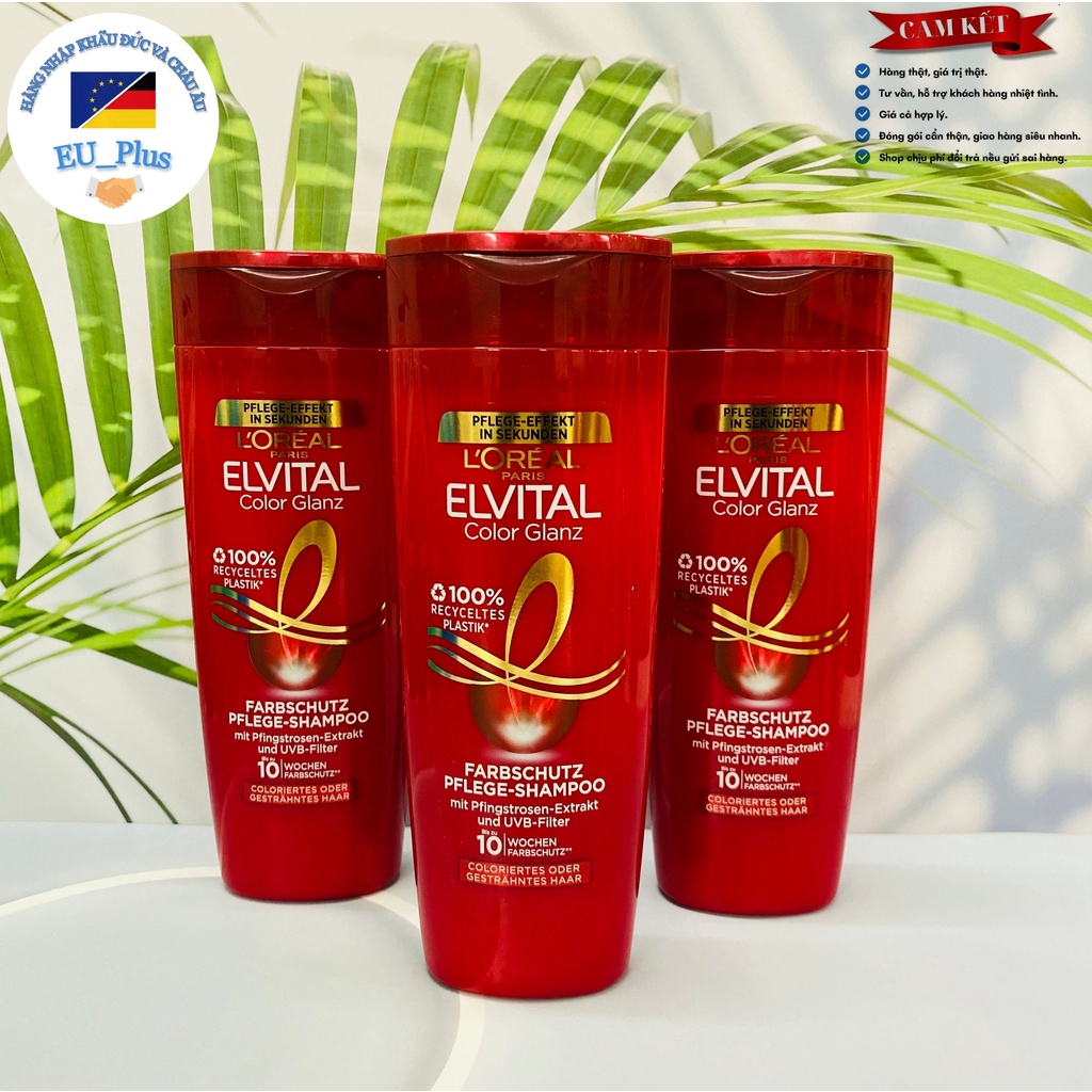 Dầu gội, Dầu xả Loreal dành cho tóc màu - Đức 400ml - Elvital Elvital Shampoo Color Shine