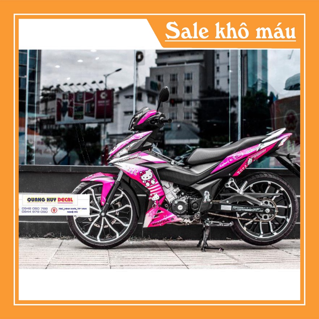 giảm 5k Tem trùm winner 150 hồng trắng hello kitty, độ team decal xe dán phủ dàn áo đẹp