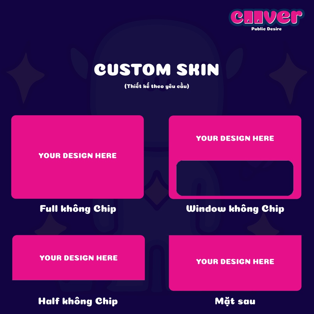 CUSTOM Miếng dán skin thẻ ngân hàng/thẻ ATM, thẻ chung cư, thẻ thang máy, thẻ gửi xe,... COOVER