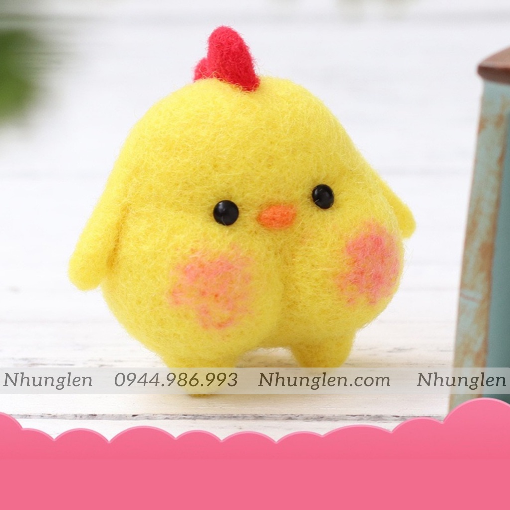 Bộ len chọc siêu rẻ Bộ Tứ Cùi Bắp - hồ HandMade, quà tặng - Needle felting có hướng dẫn