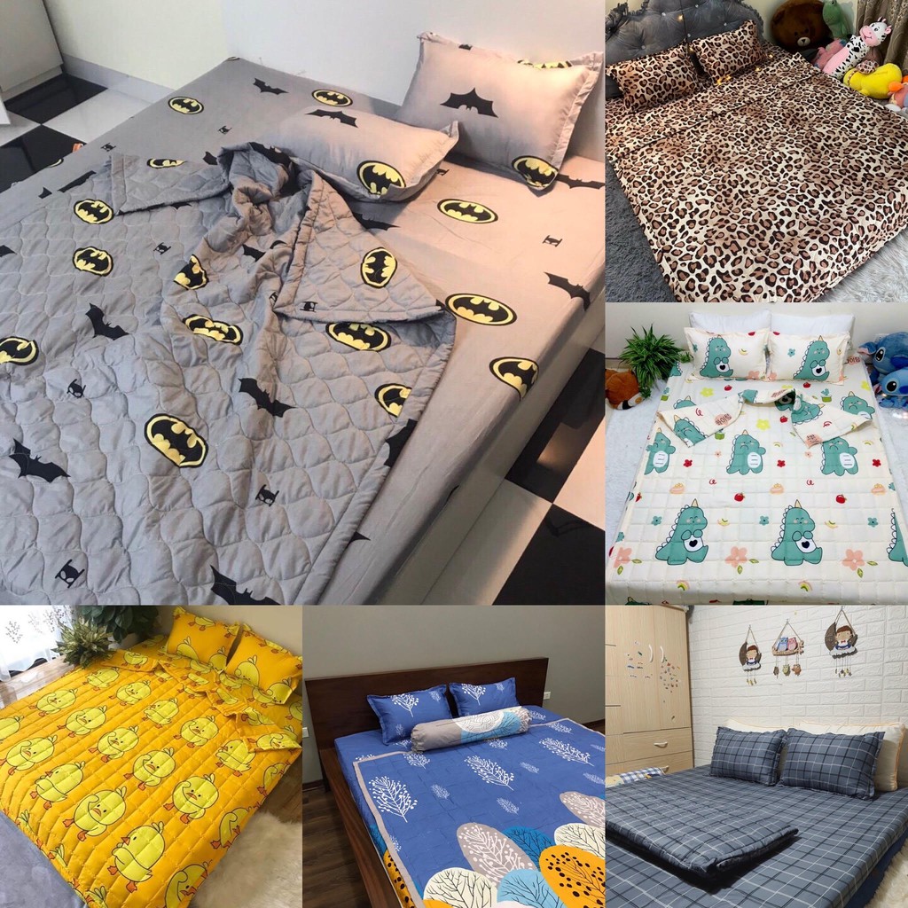 (Xả hàng - Được chọn mẫu) Bộ Ga Gối Poly Cotton loại đẹp bo chun đủ kích thước + có vỏ gối ôm đặt thêm