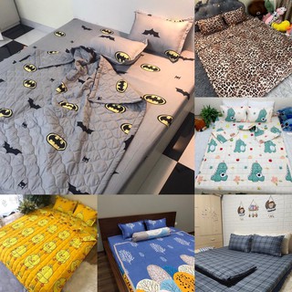(Xả hàng - Được chọn mẫu) Bộ Ga Gối Poly Cotton loại đẹp bo chun đủ kích thước + có vỏ gối ôm đặt thêm