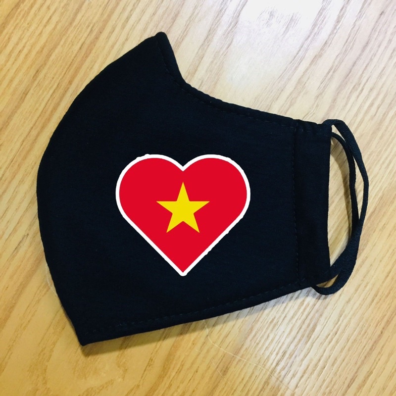 Khẩu trang logo cờ Việt Nam /khẩu trang chống bụi in hình cờ Việt Nam